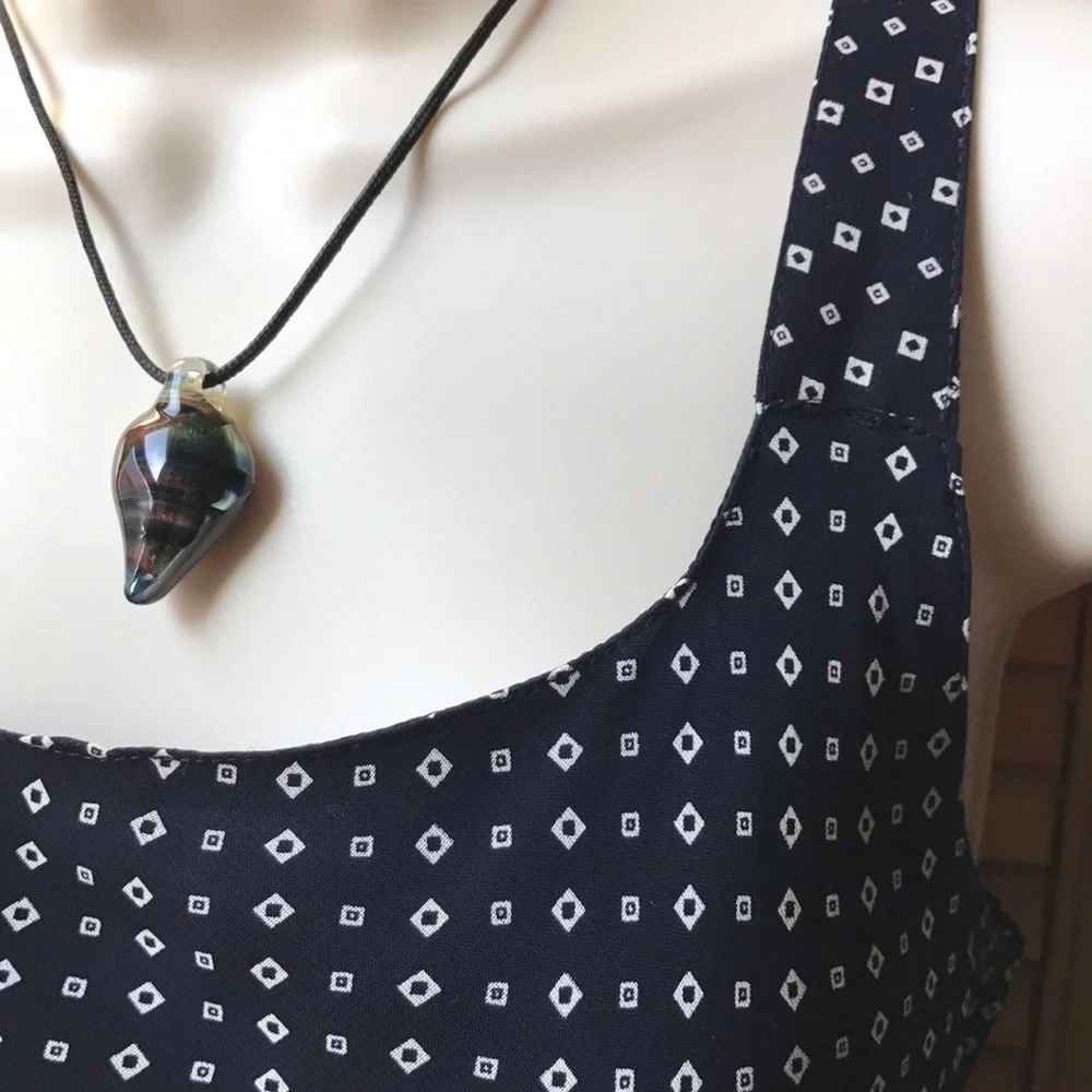 Maxi dress Navy + White asymmetrical hem size Small - Picture 3 of 13